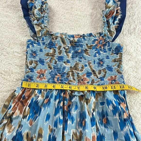 House of Harlow 1960 Zoey blue smocked tiered boho maxi dress, small - Picture 7 of 10